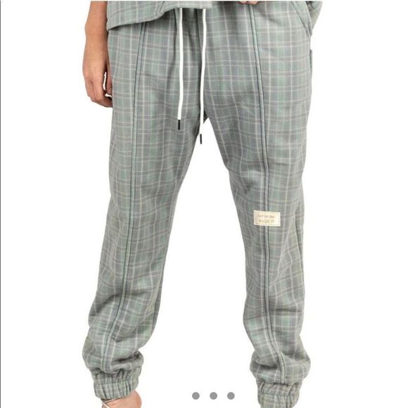 My Mum Made It Plaid faded cotton Sweatpants size small - Picture 1 of 13
